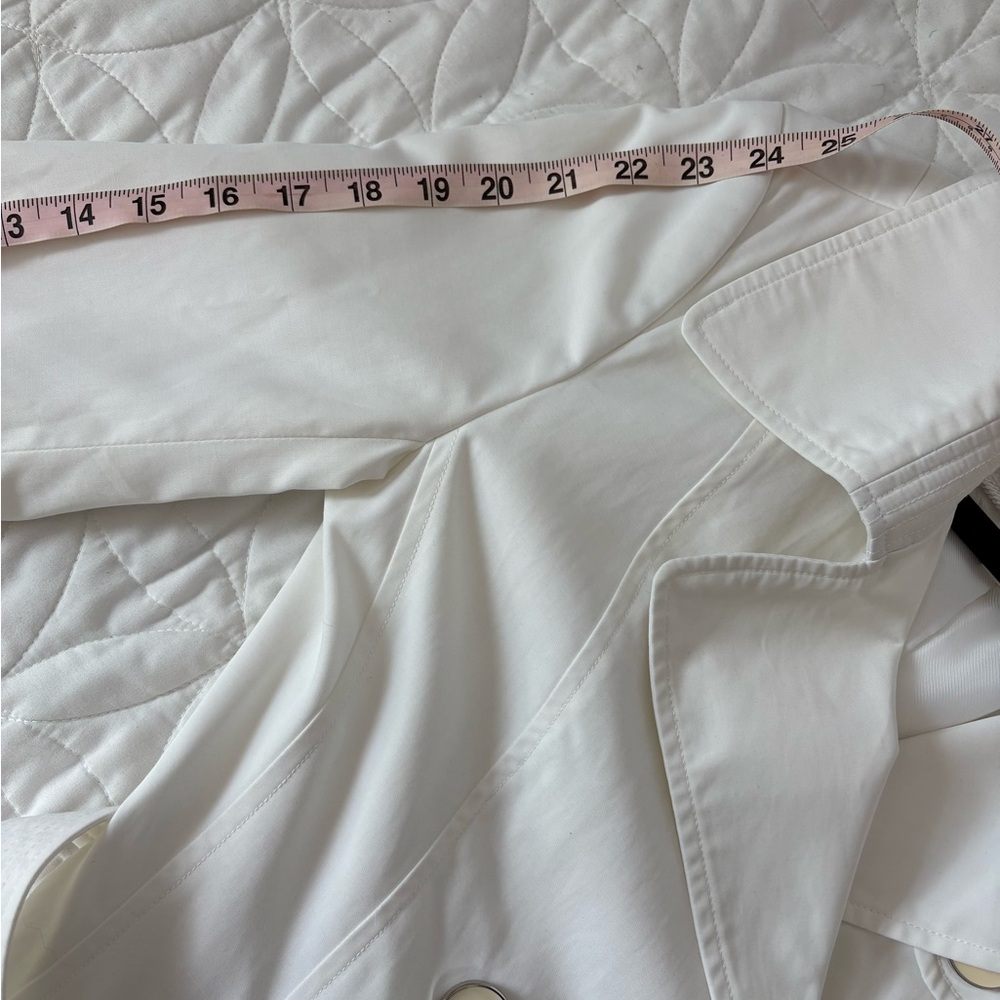 White House Black Market Cream Double-Breasted Trench Coat - Picture 7 of 7